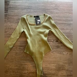Sage body suit sweater/lycra